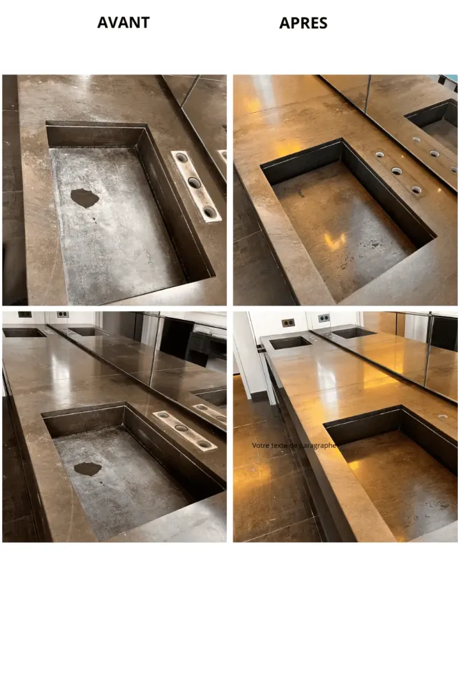 Rénovation du plan de toilette et vasque de la salle de bain